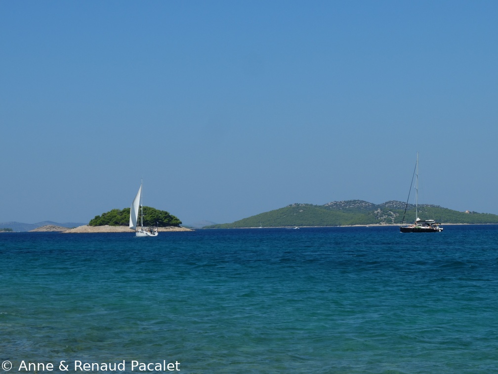 L'île au rivage de pierre et au sommet arboré