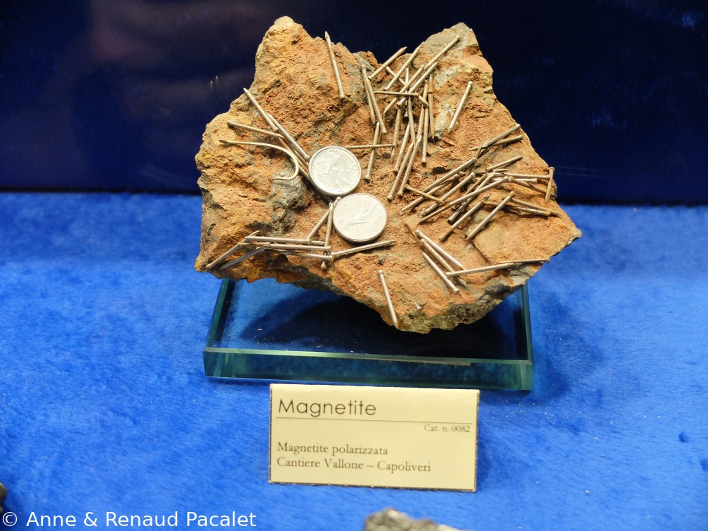 Bloc de magnétite au musée de minéralogie de Rio Marina