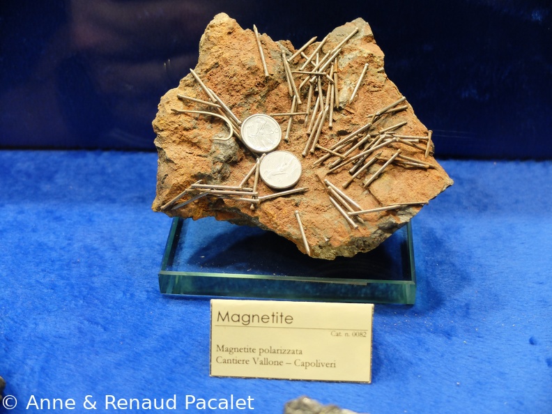 Bloc de magnétite au musée de minéralogie de Rio Marina