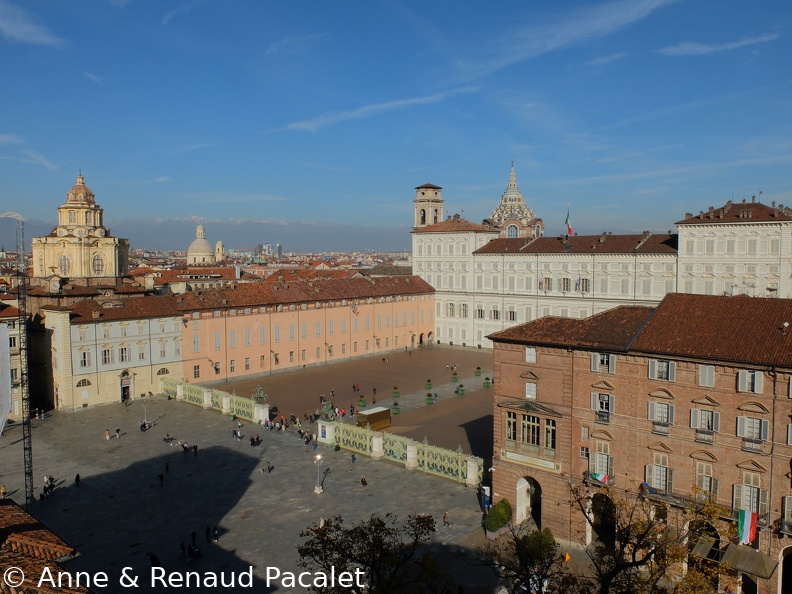 Panorama depuis l'une des tours du Palazzo Madama : San Lorenzzo, San Giovanni, la chapelle du saint suaire, le Palazzo Reale