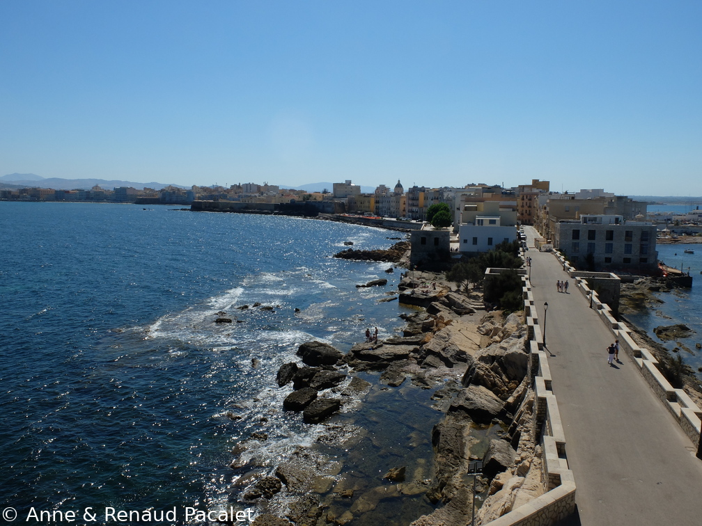 Trapani vue depuis le sommet de la Torre di Ligny